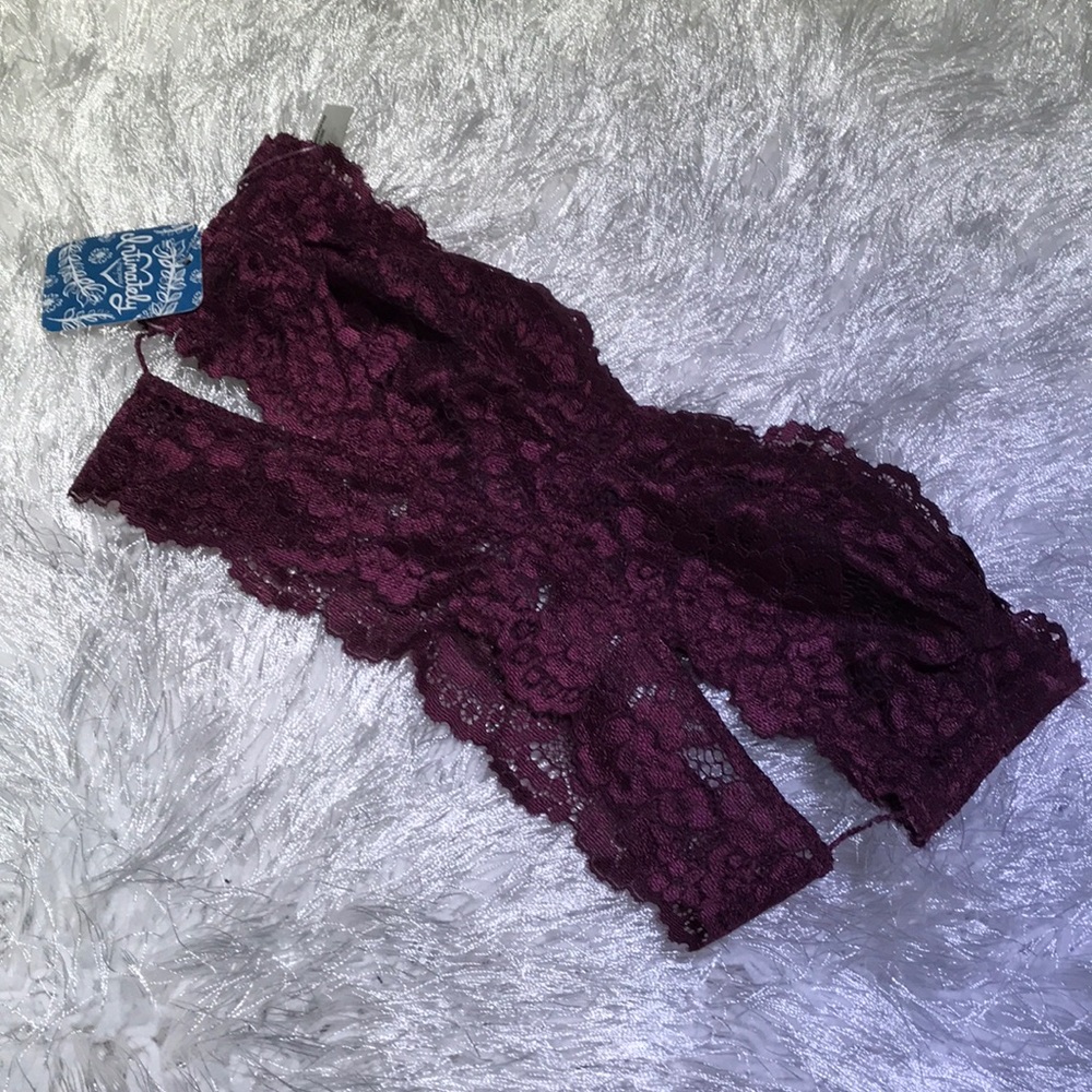 NWT Free People Deep In the Dark Lace Bandeau XS - Picture 4 of 5
